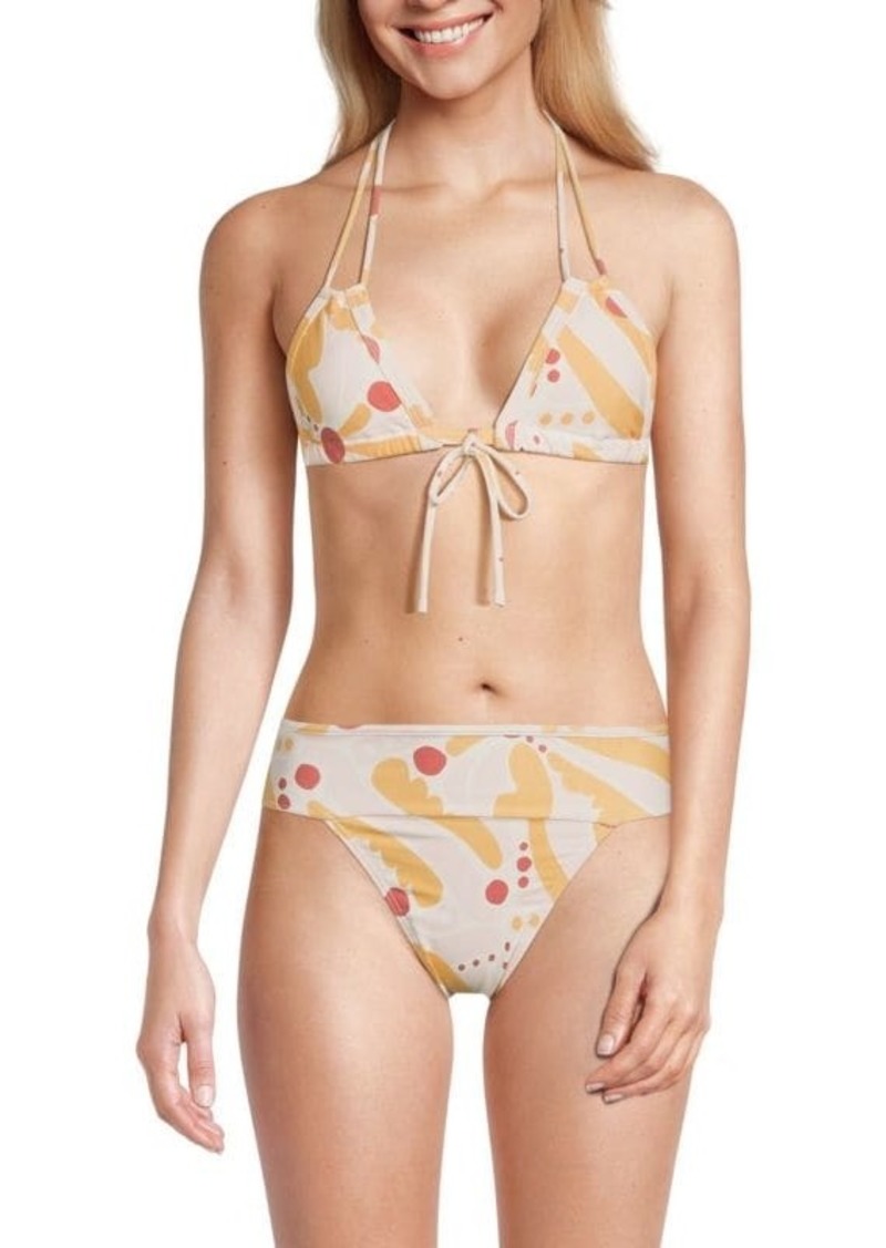 Montce Palmas Print Tie Bikini Top