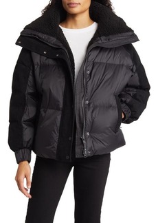 Moose Knuckles Elmira Faux Shearling Collar Down Puffer Jacket in Black at Nordstrom