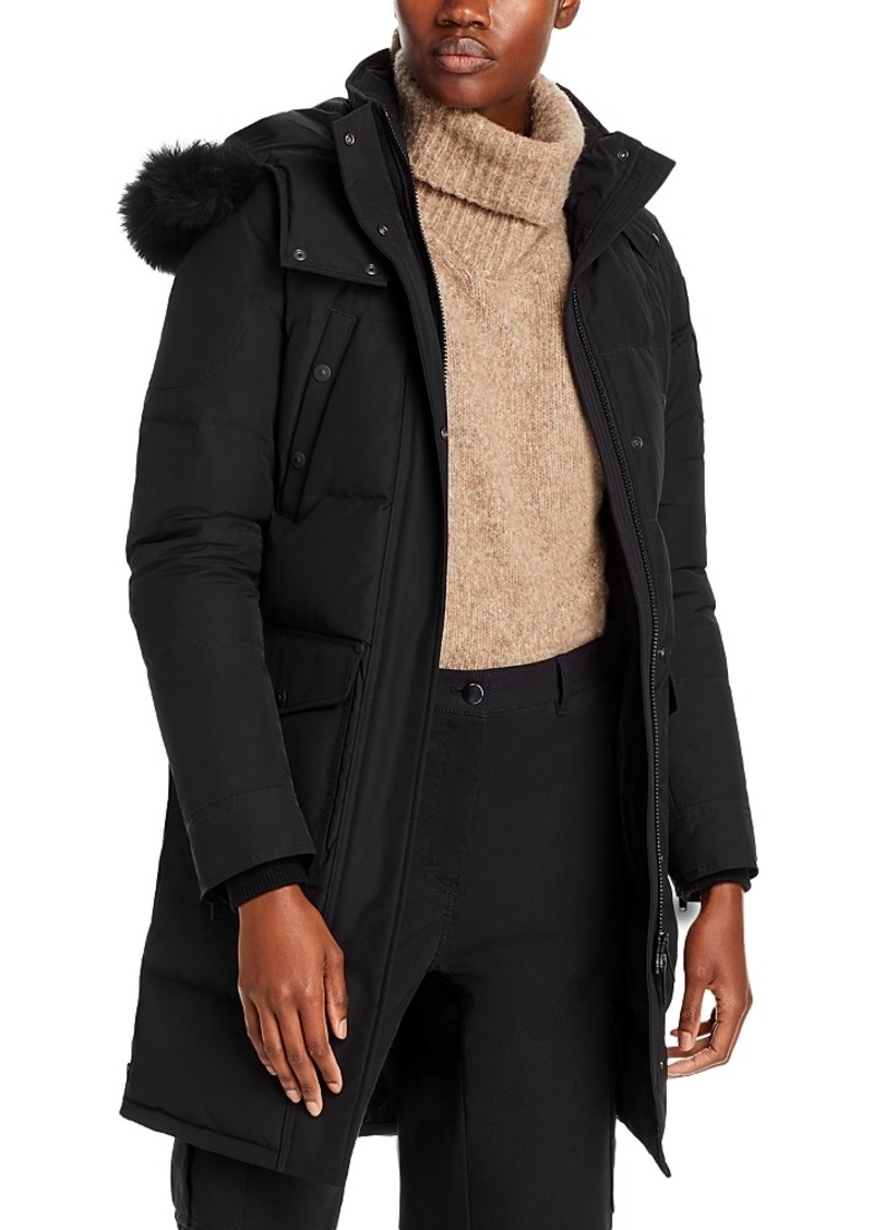 Moose Knuckles Onyx Causapscal Shearling Trim Down Parka
