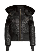 Moose Knuckles x Telfar Fur-Trim Quilted Leather Bomber Jacket