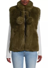 Moose Knuckles Ruby Faux Fur Pom-Pom Vest