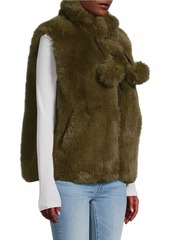 Moose Knuckles Ruby Faux Fur Pom-Pom Vest