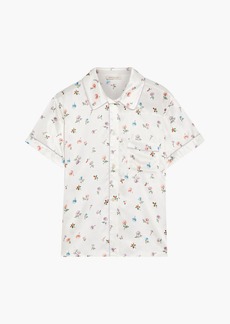 Morgan Lane - Floral-print satin pajama top - White - S