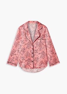 Morgan Lane - Kinsley floral-print satin pajama top - Pink - M