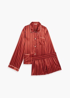 Morgan Lane - Ruthie Corey striped satin pajama set - Red - XL