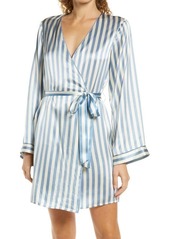 Morgan Lane Langley Stripe Silk Short Robe