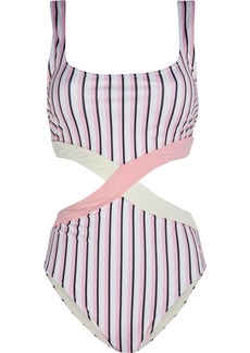 Morgan Lane - Jeysa cutout striped swimsuit - Pink - XS