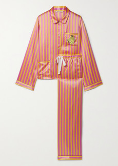 Morgan Lane Ruthie Chantal Embroidered Satin Pajama Set