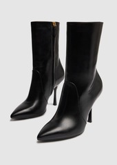 Moschino 100mm Leather Zip-up Ankle Boots