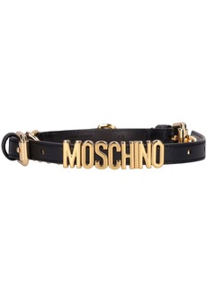 Moschino 2cm Leather & Chain Belt