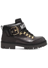 Moschino 30mm Leather Hiking Boots