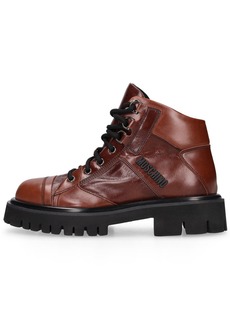 Moschino 40mm Combat Sole Leather Hiking Boots