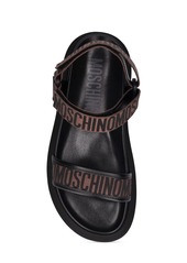 Moschino 40mm Logo Jacquard Flat Sandals