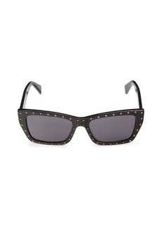 Moschino 52MM Rectangle Studded Sunglasses