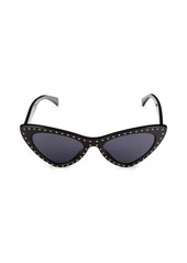 Moschino 52MM Studded Cat Eye Sunglasses