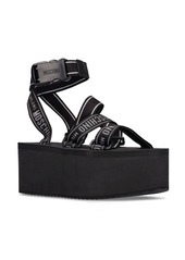 Moschino 80mm Nylon Platform Wedge Sandals