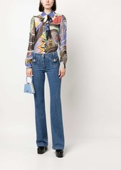 Moschino abstract-pattern pussybow blouse