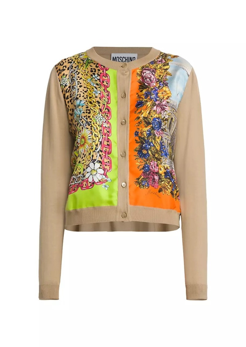 Moschino Archive Leopard Floral Cotton Cardigan