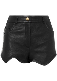 Moschino asymmetric-hem leather mini skirt