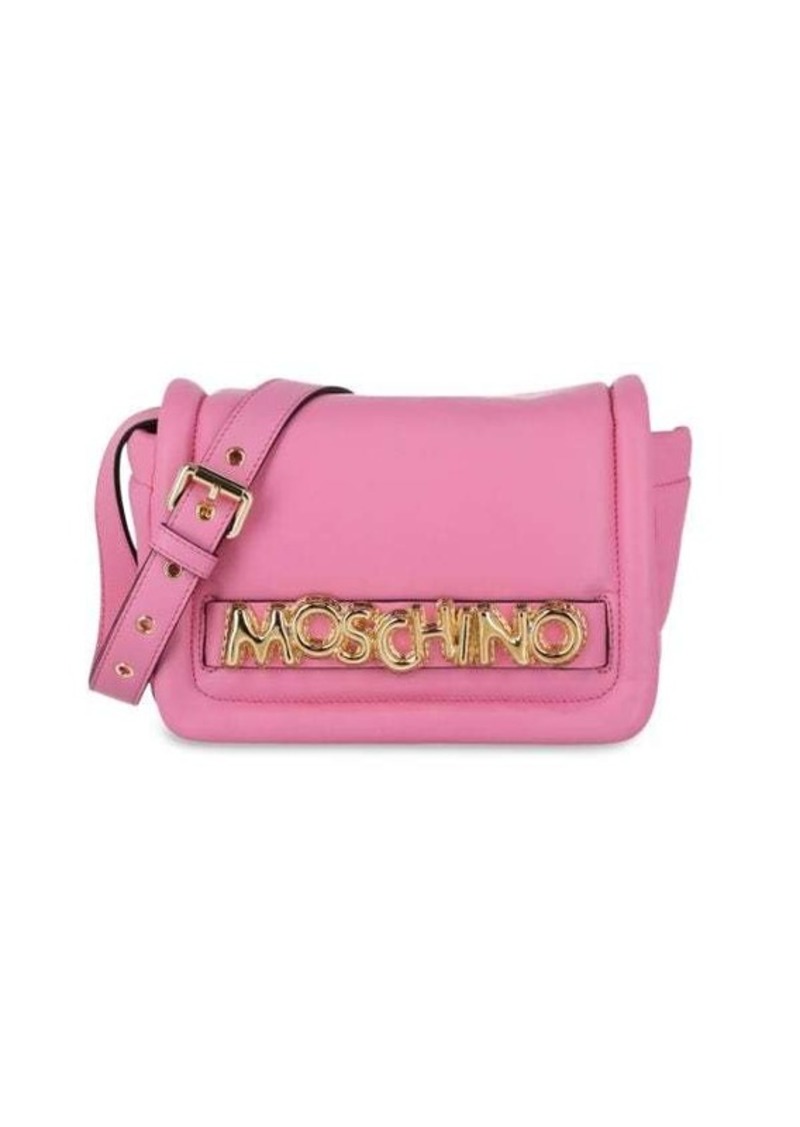 Moschino Balloon Logo Leather Shoulder Bag