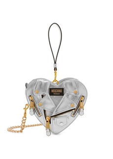 Moschino Biker Heart Metallic Leather Bag