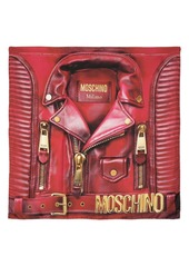 Moschino biker jacket-print silk scarf