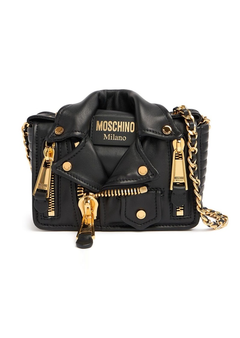 Moschino Biker Leather Shoulder Bag