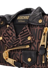 Moschino Biker Logo Jacquard Shoulder Bag