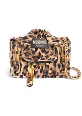 Moschino Biker Printed Suede Shoulder Bag