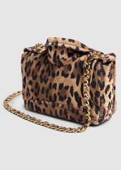 Moschino Biker Printed Suede Shoulder Bag