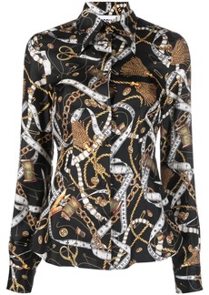 Moschino bridle-print silk shirt