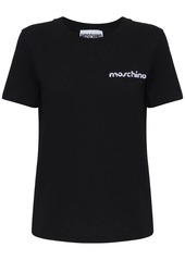 Moschino Broken Logo Cotton Jersey Slim T-shirt