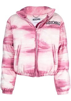 Moschino brushstroke-print puffer jacket