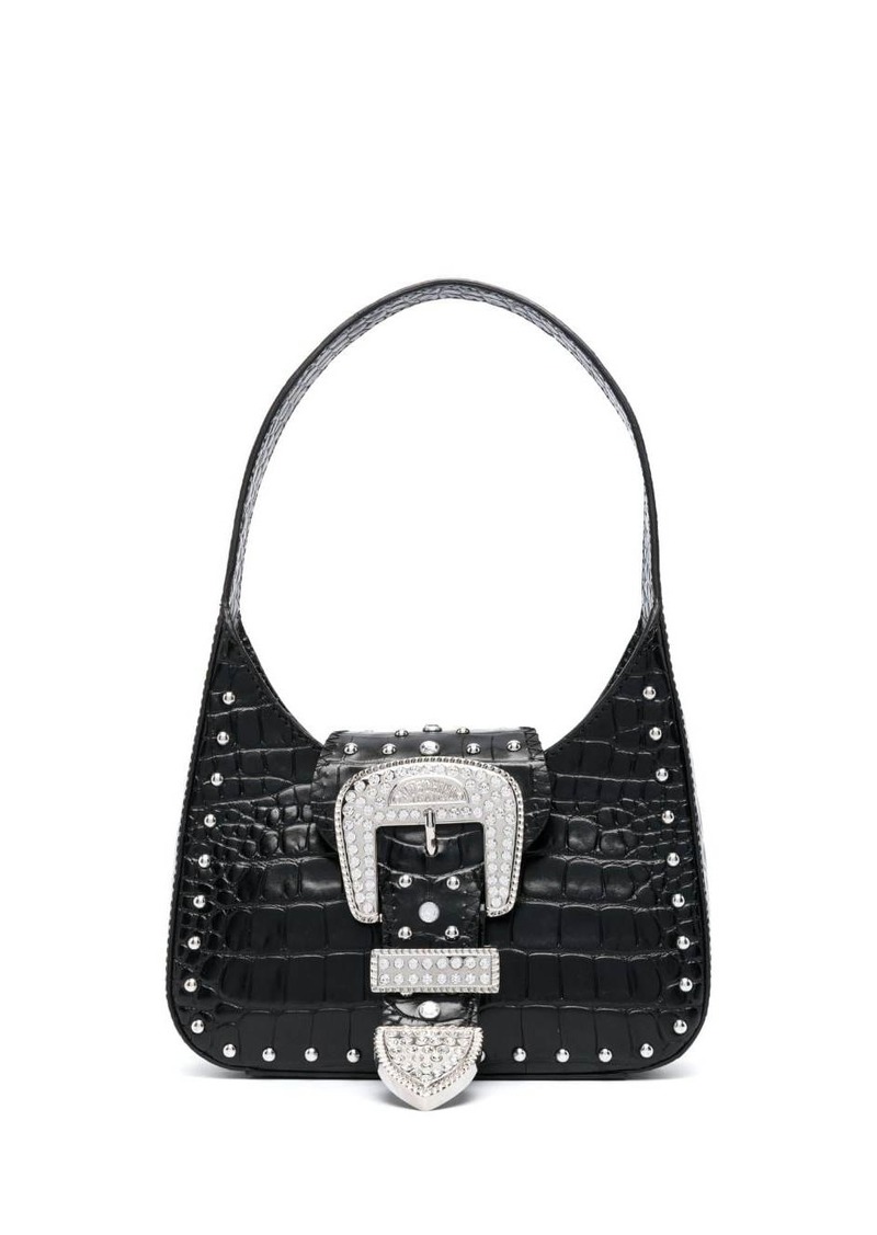 Moschino buckled leather shoulder bag