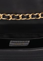 Moschino Cloud Padlock Biker Leather Shoulder Bag