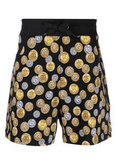 Moschino coin-print cotton track-shorts