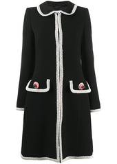 Moschino contrasting-trim mid-length coat