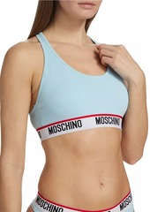 Moschino Core Stretch Cotton Logo Sports Bra