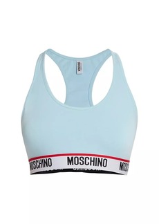 Moschino Core Stretch Cotton Logo Sports Bra