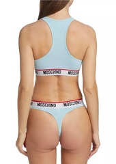 Moschino Core Stretch Cotton Logo Sports Bra