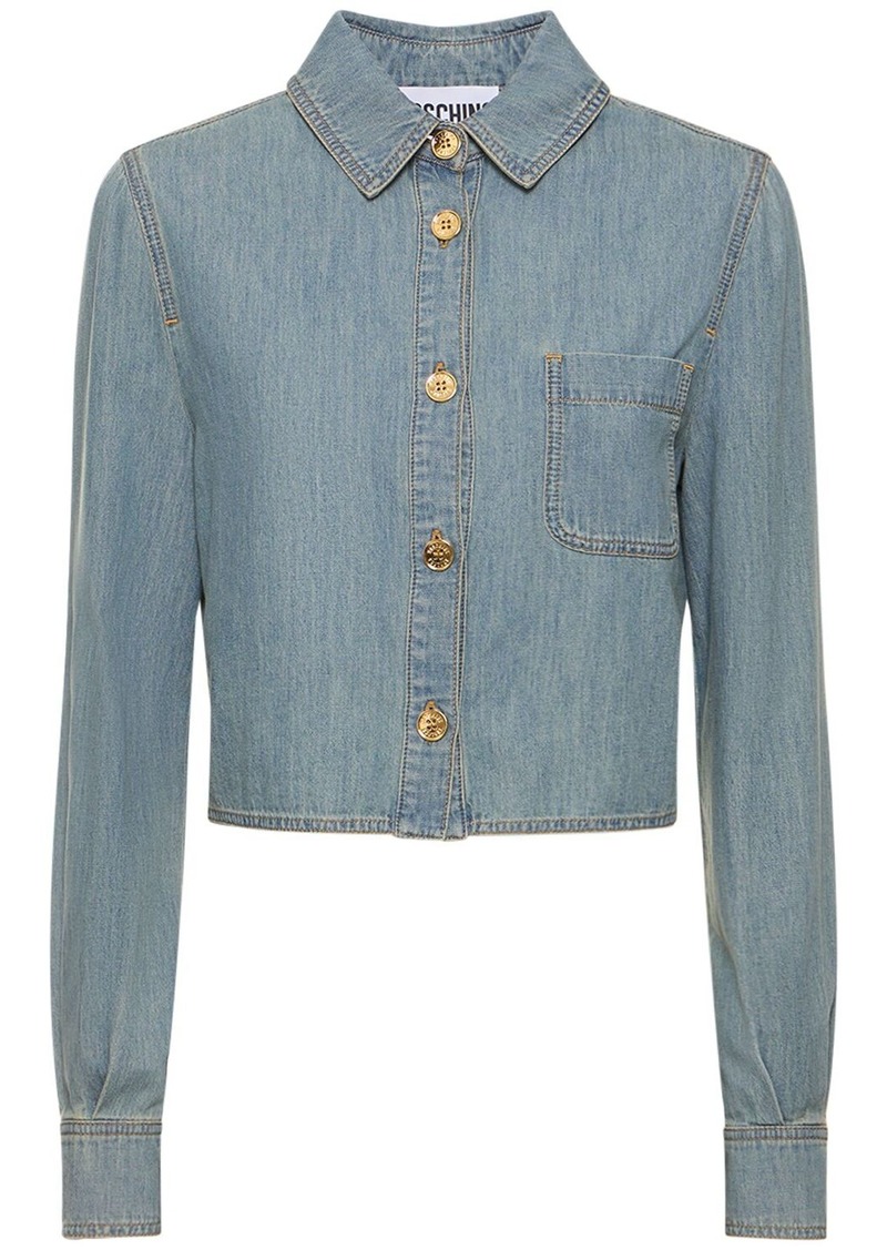 Moschino Cotton Chambray Cropped Shirt