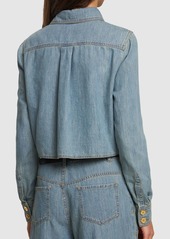 Moschino Cotton Chambray Cropped Shirt