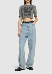 Moschino Cotton Jersey Cropped T-shirt