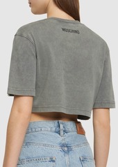 Moschino Cotton Jersey Cropped T-shirt