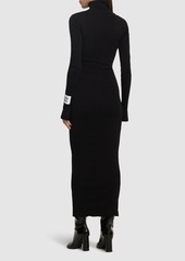 Moschino Cotton Long Sleeve Turtleneck Long Dress