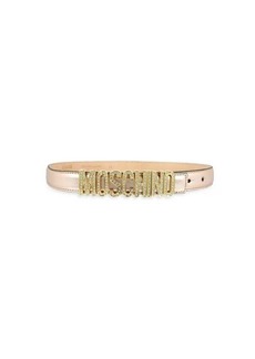 Moschino Crystal Embellished Logo Lettering Belt