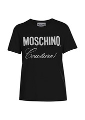Moschino Crystal-Embellished Logo T-Shirt