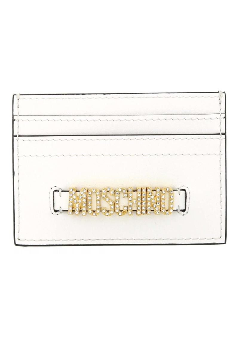 Moschino Crystal-Logo Lettering Card Holder