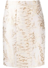 Moschino damask jacquard fitted skirt