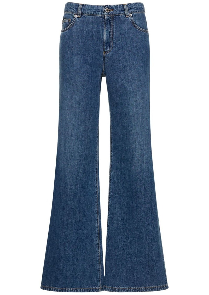 Moschino Denim Cotton Low Rise Wide Jeans